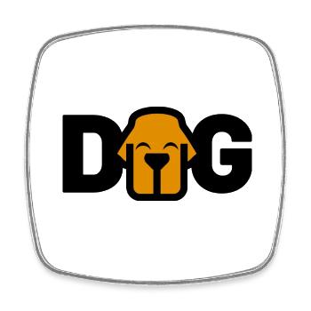 Logo DOG - Square fridge magnet - white - Front