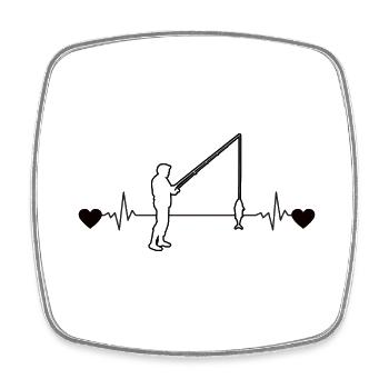 Fishing Fishing Fishing Hooks Angler - Square fridge magnet - white - Front