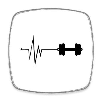 Hantel Puls fitness - Viereckiger Kühlschrankmagnet - Weiß - Vorne