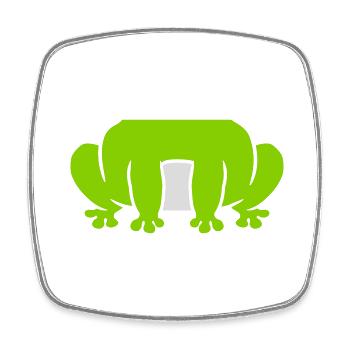 Déguisement costume grenouille assise - Magnet carré - blanc - Devant