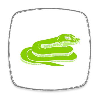 Concevoir un dangereux serpent maléfique - Magnet carré - blanc - Devant
