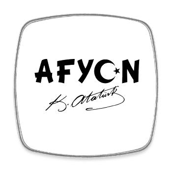 Afyon Turkey Flag Ata - Square fridge magnet - white - Front