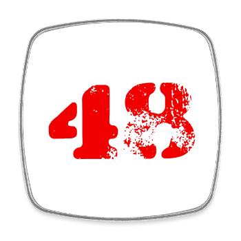 48 number symbol - Square fridge magnet - white - Front