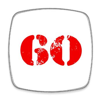Symbole de 60 chiffres - Magnet carré - blanc - Devant