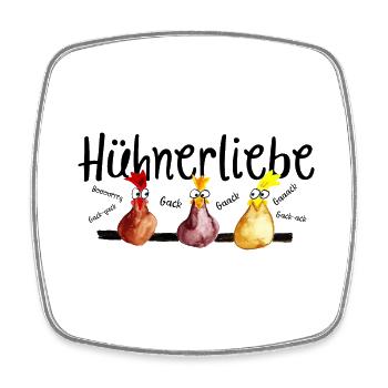 Hühnerliebe - Viereckiger Kühlschrankmagnet - Weiß - Vorne