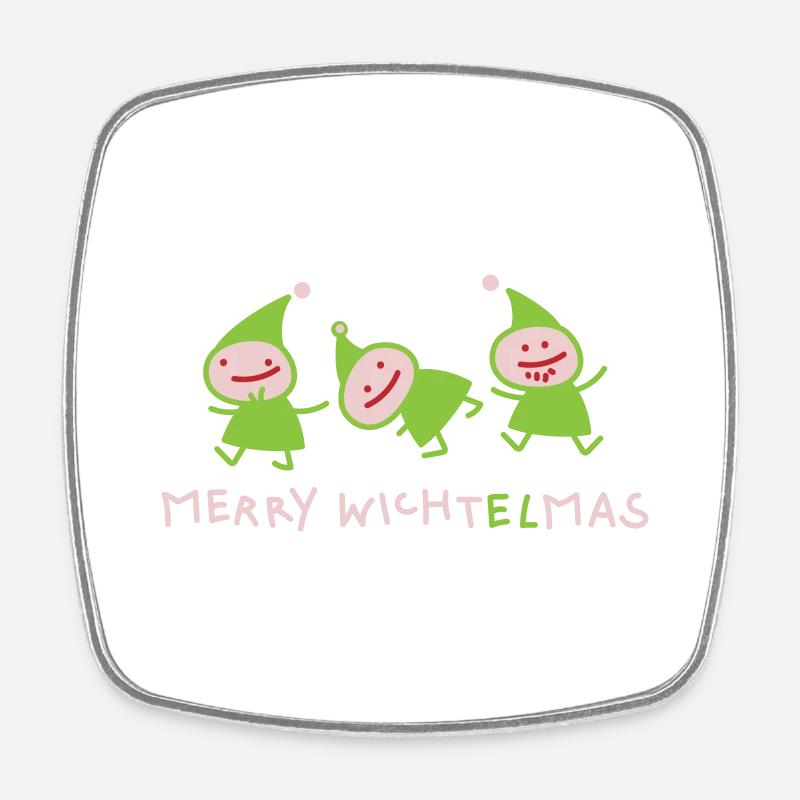 Wichtel Weihnachten (b) - Viereckiger Kühlschrankmagnet - Weiß