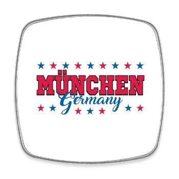 München - Viereckiger Kühlschrankmagnet - Weiß - Vorne