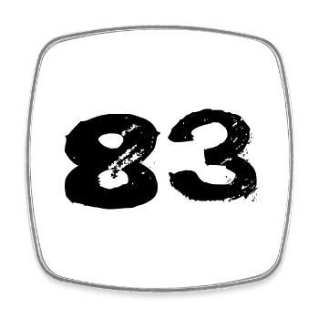 83 Number jersey - Square fridge magnet - white - Front