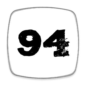 94 Number jersey - Square fridge magnet - white - Front