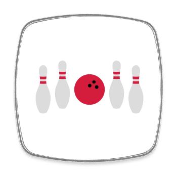 Entre les deux ne pas frapper le bowling - Magnet carré - blanc - Devant