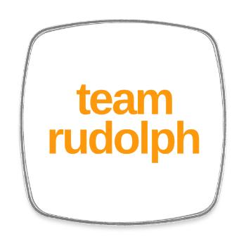 TEAM RUDOLPH Noël Joyeux Noël X-Mas : ) - Magnet carré - blanc - Devant