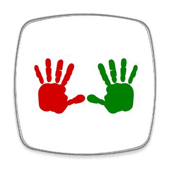 Iran - Iran - Rote hand - blut hand - Viereckiger Kühlschrankmagnet - Weiß - Vorne