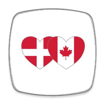 Dänemark Kanada Flagge Herz - Viereckiger Kühlschrankmagnet - Weiß - Vorne