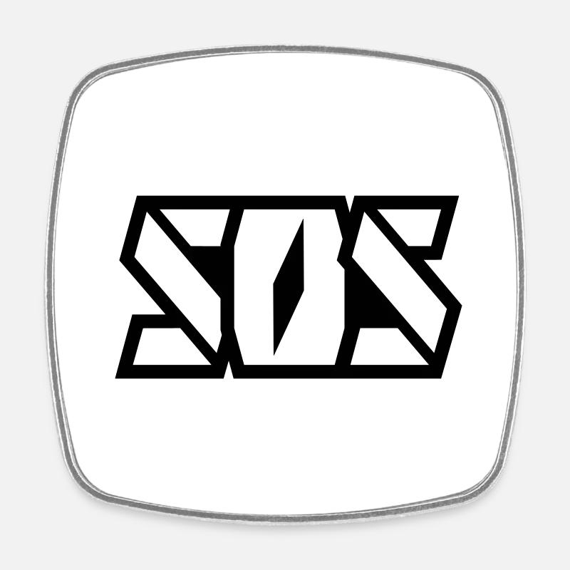 SOSonline.ch lettrage blanc - Magnet carré - blanc