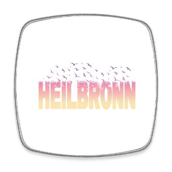 Heilbronn Deutschland Stadt Schrift Vögel Skyline - Viereckiger Kühlschrankmagnet - Weiß - Vorne