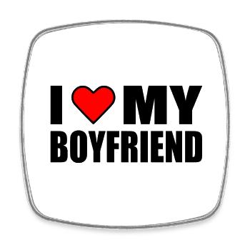 I love my boyfriend - Square fridge magnet - white - Front