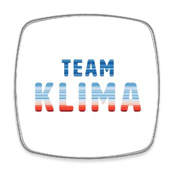 Team Klima | Warming Stripes - Viereckiger Kühlschrankmagnet - Weiß - Vorne