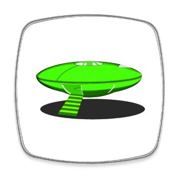 UFO Sports Grün von Area51 Paranormal Zeichnung 2022 - Viereckiger Kühlschrankmagnet - Weiß - Vorne
