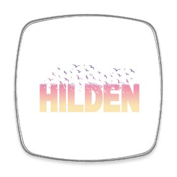 Hilden Deutschland Stadt Schrift Vögel Skyline - Viereckiger Kühlschrankmagnet - Weiß - Vorne