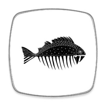 Poisson - Magnet carré - blanc - Devant