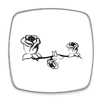 drei pflanzen rosen blume rose strich - Viereckiger Kühlschrankmagnet - Weiß - Vorne