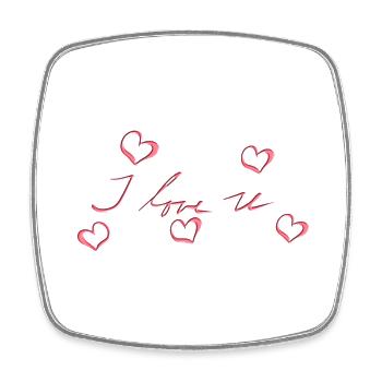ich liebe dich herzen herz rot - Viereckiger Kühlschrankmagnet - Weiß - Vorne