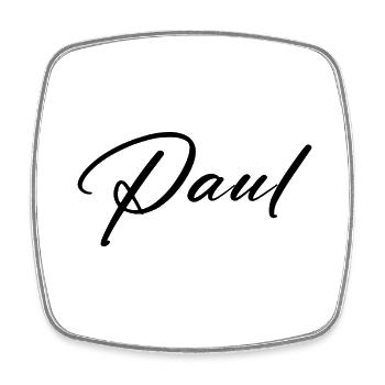 paul - Viereckiger Kühlschrankmagnet - Weiß - Vorne