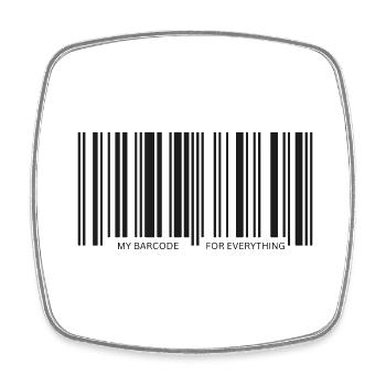 My barcode for everything - Square fridge magnet - white - Front