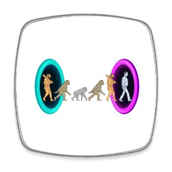 Evolution through portals - Square fridge magnet - white - Front