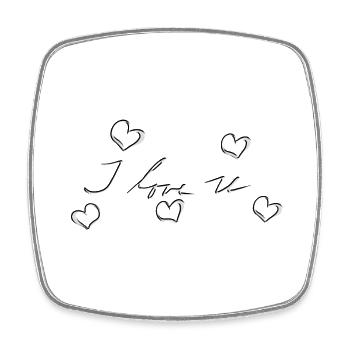 ich liebe dich herzen herz - Viereckiger Kühlschrankmagnet - Weiß - Vorne