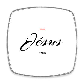 Jésus - Magnet carré - blanc - Devant
