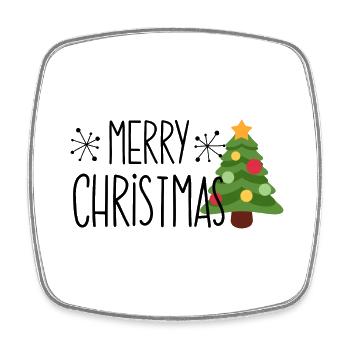 merry Christmas 28 - Viereckiger Kühlschrankmagnet - Weiß - Vorne