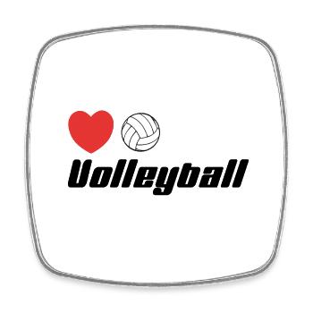 Ich Liebe Volleyball - Viereckiger Kühlschrankmagnet - Weiß - Vorne