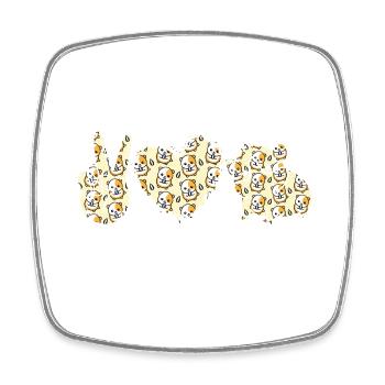 Peace Love Hamsters - Square fridge magnet - white - Front