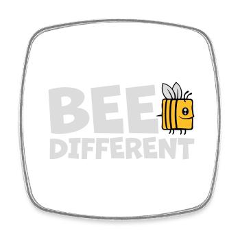 bee different saying quote - Square fridge magnet - white - Front
