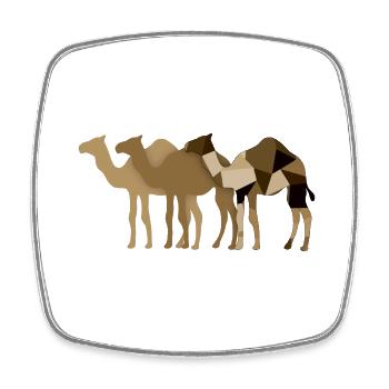 Camels - Square fridge magnet - white - Front