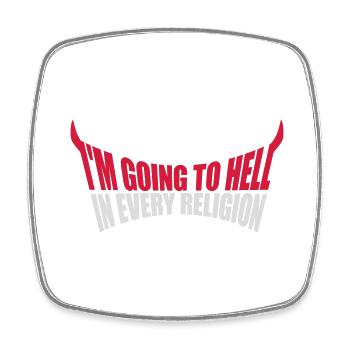 Going to Hell - Square fridge magnet - white - Front