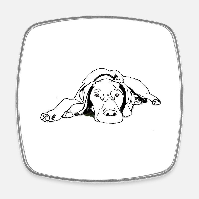 Pointer German Shorthair - Square fridge magnet - white