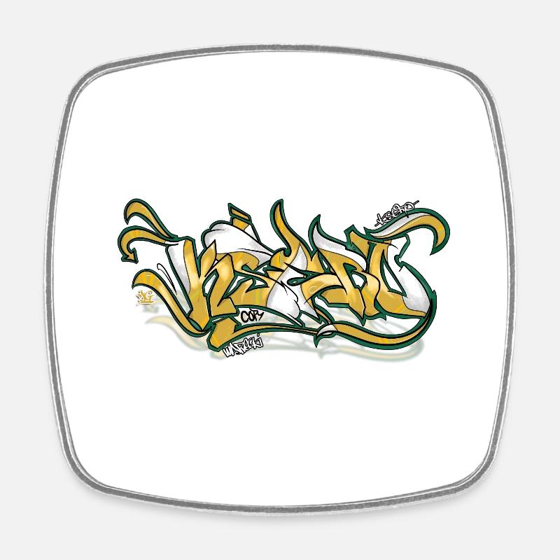 Graffiti Styles - Square fridge magnet - white