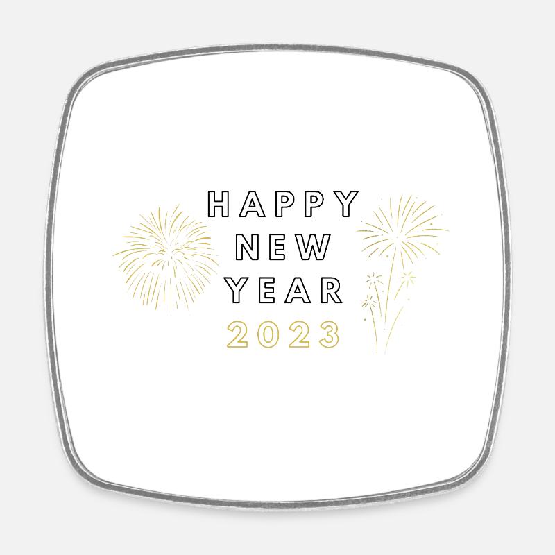 HAPPY NEW YEAR - Square fridge magnet - white