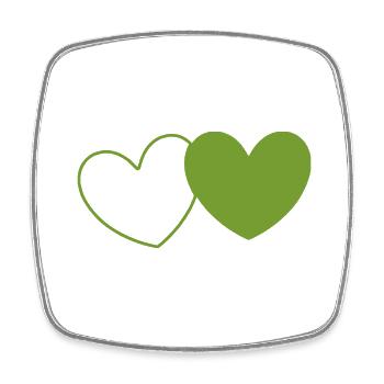 green heart green hearts couples gift - Square fridge magnet - white - Front