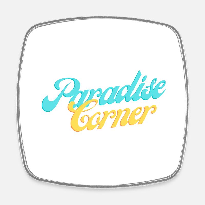 Paradise Corner - Magnet carré - blanc