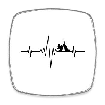 Heartbeat Camping - Square fridge magnet - white - Front
