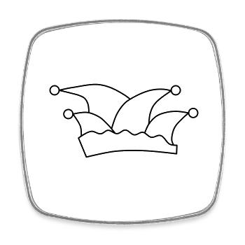 Fool's Cap - Square fridge magnet - white - Front
