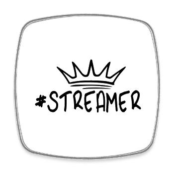 Streamer social media king - Square fridge magnet - white - Front