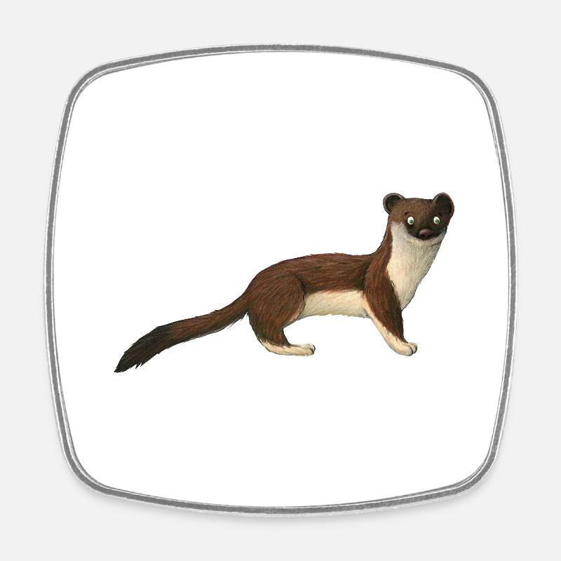 little ermine - Square fridge magnet - white