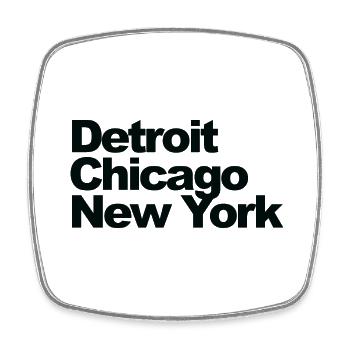 detroit chicago new york cadeau - Magnet carré - blanc - Devant