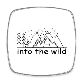 Adventure Travel Hiking Mountain - Square fridge magnet - white - Front