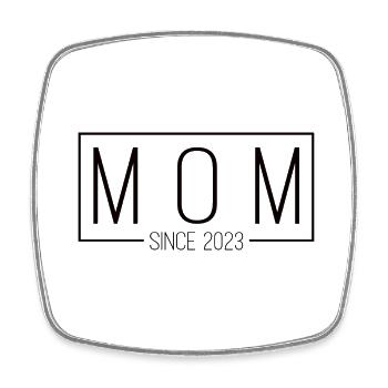 Mom Since 2023 black - Viereckiger Kühlschrankmagnet - Weiß - Vorne