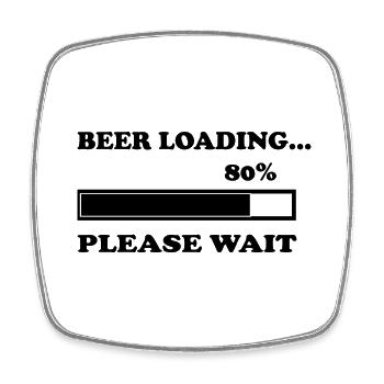 Beer Wine Whiskey Schnapps Alcohol - Square fridge magnet - white - Front